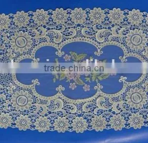 Wholesale African Machine Embroidery Water Soluble Lace Fabric Table Cloth thumbnail-1
