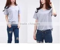 100% Cotton 160gsm, Custom Women's T-shirt , V-neck thumbnail-2