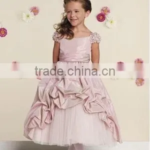 Taffeta Short Cap Sleeve Girl Dress thumbnail-1