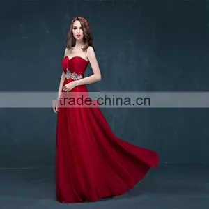 MGOO New Custom OEM Wine Red Handmade Wedding Dress Elegant Dinner Party Dress Top Design Prom Dress 2067 thumbnail-3