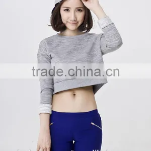 Custom Womens Long Sleeve Sweatshirt, Ladies Crop Top, Crewneck Sweatshirt thumbnail-1