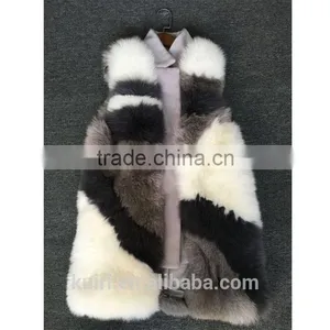2016 New Design Woman Woolen Fox Fur Vest With Woolen Fur Overcoat thumbnail-4