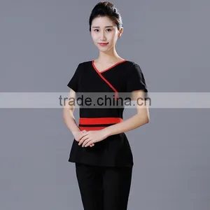 Custom Juqian Brand Chantilly Cotton and Polyester Mix Beauty SPA Uniform Suit thumbnail-2