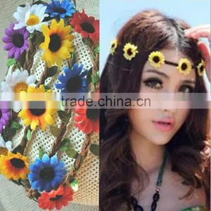 Wedding Flower Elastic Headband ,Bridal Hair Wreath Hair Accessory thumbnail-1