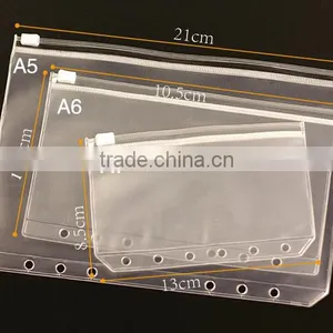 A5/A6/A7 Size 6 Holes Storage for Planner PVC Transparent Bag Paper Bag Storage thumbnail-1