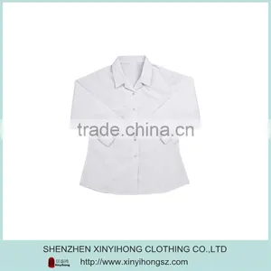 Plus Size White Color Cotton Stretch Soft Fashion Ladies Long Shirts thumbnail-1