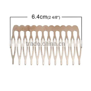 Iron Based Alloy Hair Clips Findings Rectangle Rose Gold 64mm x 39mm thumbnail-2