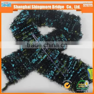 China Textile Yarn Factory Direct Wholesale Oeko Tex Certified Polyester Spun Dyed Yarn Feather Pompom Yarn for Knitting Scarf thumbnail-6