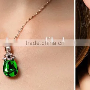 Wedding Bridal Party Crystal Rhinestone Pendant Necklace & Earrings Jewelry Sets thumbnail-6