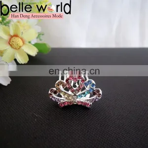 Mini Heart Shape Rhinestone Hair Comb Clip for Wedding thumbnail-2