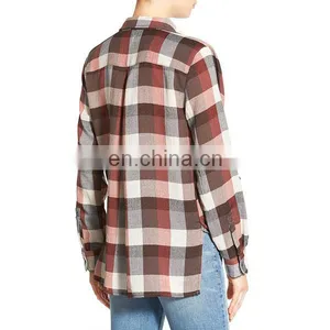 Wholesale Women Blouses & Shirts Spread Collar Casual Style Long Sleeve Shirt thumbnail-3