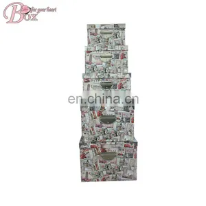 Classic Rectangle Buttons Folding Cardboard Storage Box for Shoe thumbnail-3