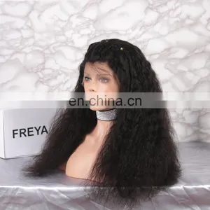 150% Density Wholesale Natural Color 100% Indian Remy Hair Glueless 360 Lace Wig thumbnail-3