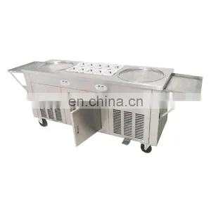 2 Pans 10 Topping Top Quality CE Ice Pan Machine Roller Machine For Ice Cream Makers thumbnail-2