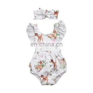 Wholesale 2018 Fashion Baby Clothes Soft Cotton Romper Ruffle Sleeve Baby Romper Suit thumbnail-4