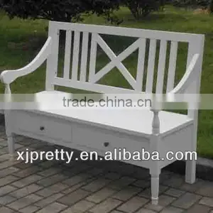 Indoor 2 Seats Wooden KD Armrest Storage Bench/sofa thumbnail-2
