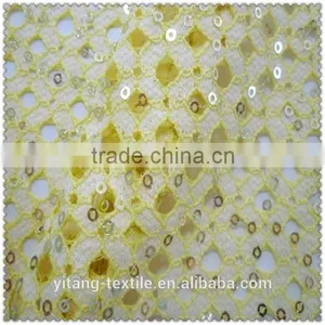 Sequin Embroidery Beaded Lace Fabric thumbnail-2