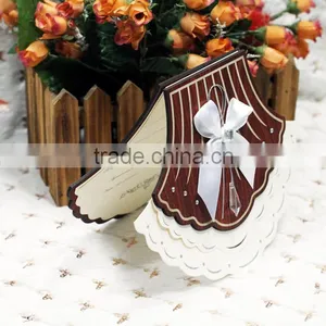 Scallop Shape Personalised Vintage Wooden Wedding Invitations thumbnail-5