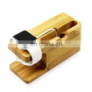 Amazon Hot Sell Multifunctional Universal Kitchen Holder Mount for Your Mobile Cell Phone Pedestal Stand Wood Desk Table thumbnail-3