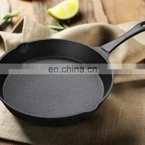 26cm Cast Iron Griddle Pan Cooker Steak Frying Pan With Oil Mouth thumbnail-2