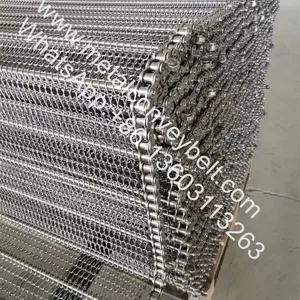 Food Drying Belt Custom Made Stainless Steel Metal Spiral Wire Mesh Conveyor Belt With Chain Driven thumbnail-5