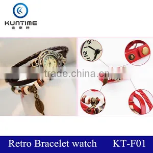 Fashion Ladies Watch Leather Leaf Bangle thumbnail-2
