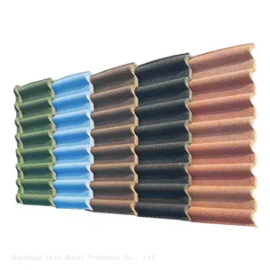 Dark Red Stone Coated Metal Roof Tile Milano Tile for Roof Stone Coating Tiles thumbnail-5