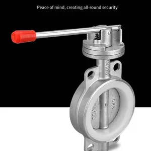 Stainless Steel Precision Casting Industrial Grade Wafer Type Four-eared Butterfly Valve D71x Straight Rod Handle Adjustable Control Valve thumbnail-1