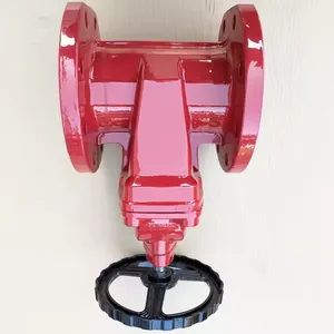 ANSI AWWA C515 Z45X-16 Manual Dark Wedge Cast Iron Ductile Iron Soft Seal Fire Water Gate Valve Fire Signal Resilient Seat Valve thumbnail-2