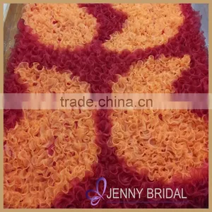 TC079A Custom Made Wedding Decorations Red Ruffled Organza Fancy Tablecloths, Table Runners Wedding thumbnail-1