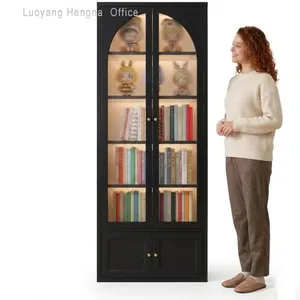 Tall White Glass Display Cabinet With Lock — Secure Locked Storage for Beauty Salons & Jewelry thumbnail-3