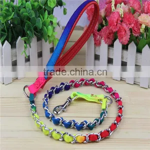 Traction Rope Rainbow Chain Pull Pet Leash Dog Rope Traction Chain thumbnail-3