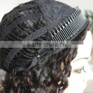 Wholesale Price Brown Curly Human Hair Half Wig thumbnail-1