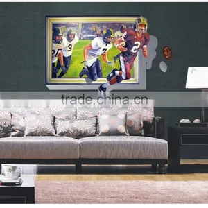 UV Printed 3D Sports Rugby Football Player Window Wall Sticker thumbnail-4