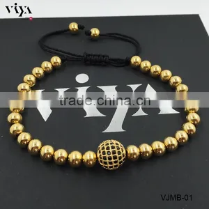 2016 Latest Unisex Fashion Bracelet Stainless Steel Bead Bracelet 7'' thumbnail-5