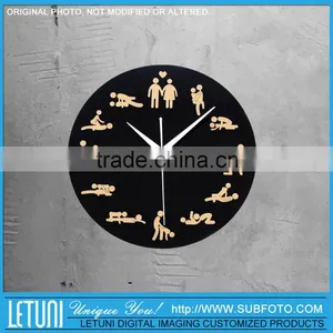 Frameless Wall Clock With Sex Positions thumbnail-1