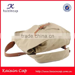 High Quality Hot Sale Custom Fashion Simple Plain Canvas Backpack for Teens thumbnail-1