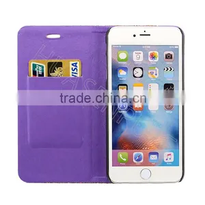 Real Wooden Veneer With Leather Coating Flip Cellphone Case for IPhone 6s thumbnail-2
