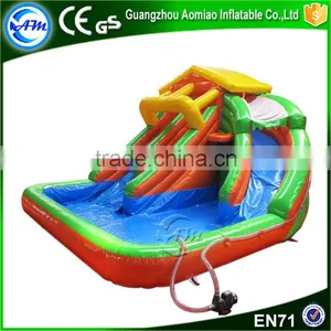 New Style Giant Colorful Inflatable Floating Water Slide With Pool Supplier's Choice thumbnail-4