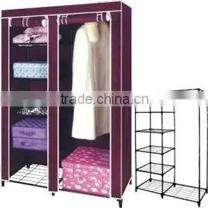 Portable Folding Fabric Wardrobe/closet/canvas/cabinet/almirah Design thumbnail-1