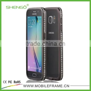 Whosesale Metal Bumper Cover for Samsung Galaxy S6 With Diamond thumbnail-1