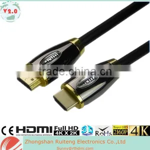 V2.0 Black HDMI Cable With Ethernet and Gold Connector Support 3D and 4K From 0.5-40m thumbnail-3