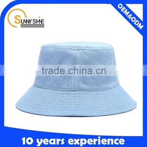 Custom Cotton Plain Blank Light Blue Sky Bucket Hats Wholesale thumbnail-2