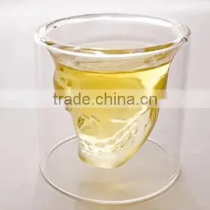 Different Capacity High Borosilicate Double Wall Glass Skull Cup for Sale Quality Choice thumbnail-1