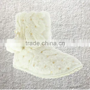 Candy Color Rose Velvet Ribbon Hemming Autumn and Winter Thermal at Home Boots thumbnail-6