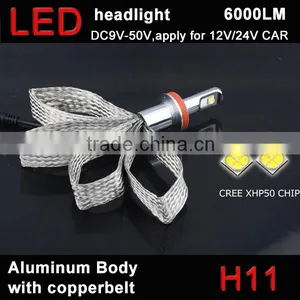 Factory-selling 2016 New Design 9-50v Auto Lighting 76w Car H11 LED Headlights for Trucks thumbnail-1