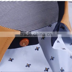 Mens Fancy Design High Quality Long Sleeve Cotton Striped Easy Care Formal Shirt thumbnail-1