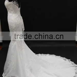 Real Factory Product! Venice Lace Flower With Delicated Beading Mermaid Wedding Dress thumbnail-4