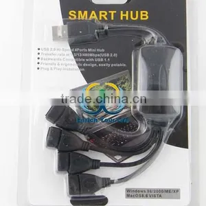 Black 4-Port High Speed USB 2.0 Hub thumbnail-1