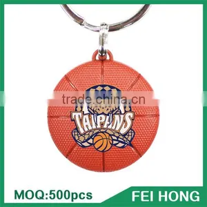 Wholesale Bulk Metal Two Sided American Printed Basketball Team Keychain thumbnail-3
